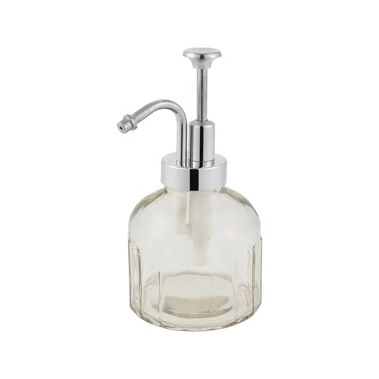 Orange for Clear 300ML Bathroom Accessories Dispenser Airless Cosmetic Plastic Pump Shape Glass Bottle Sealing Type Pump Sprayer