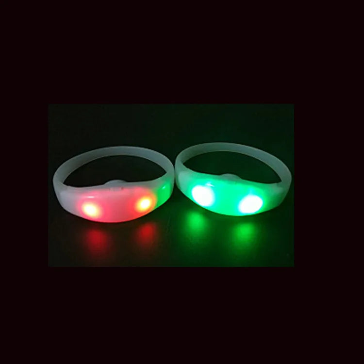 New Arrival Custom Logo Printed Flashing Glow in the Dark Light Wristband Controlled Led Light Bracelets