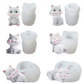 Lucky Cat Silicone Mold for Candle Soap Sitting Kitty DIY Clay Resin Plaster Art Craft Making Tools