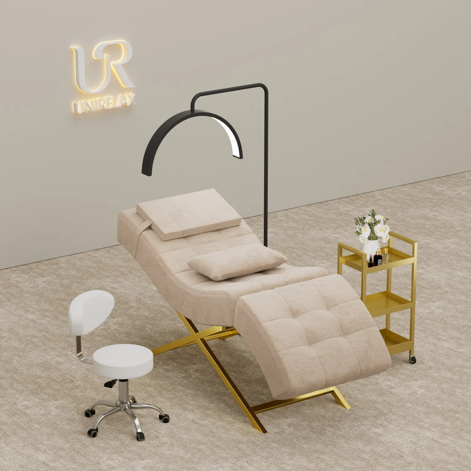 Union Win Custom Furniture Spa Topper Eyelash Extension Luxury Facial Massage Salon Salon Curve Beauty Lash Bed