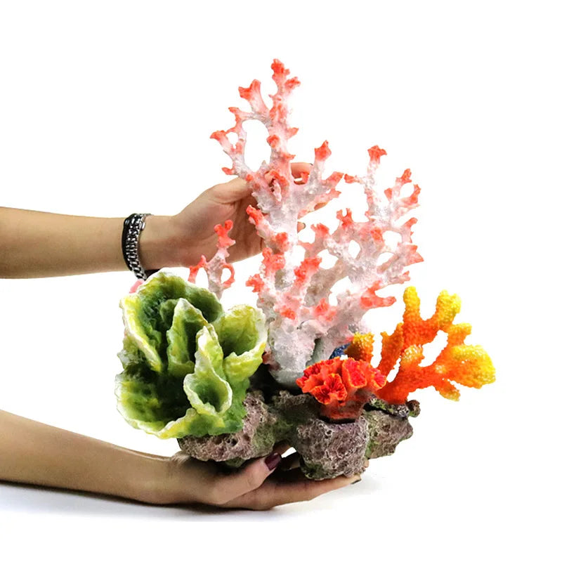 Ceramic Coral Reef Simulation Aquarium Decoration Set Rockery Shell Imitations Seawater Tank Ornaments