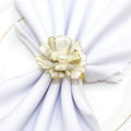 Bohemian Traditional Napkin Rings Holder White Enamel Pearl Wedding Accessories for Outdoor Table Decoration