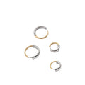 Simple Stainless Steel Two Tone Earrings 18k Gold Plated Cuff Hoop Earrings