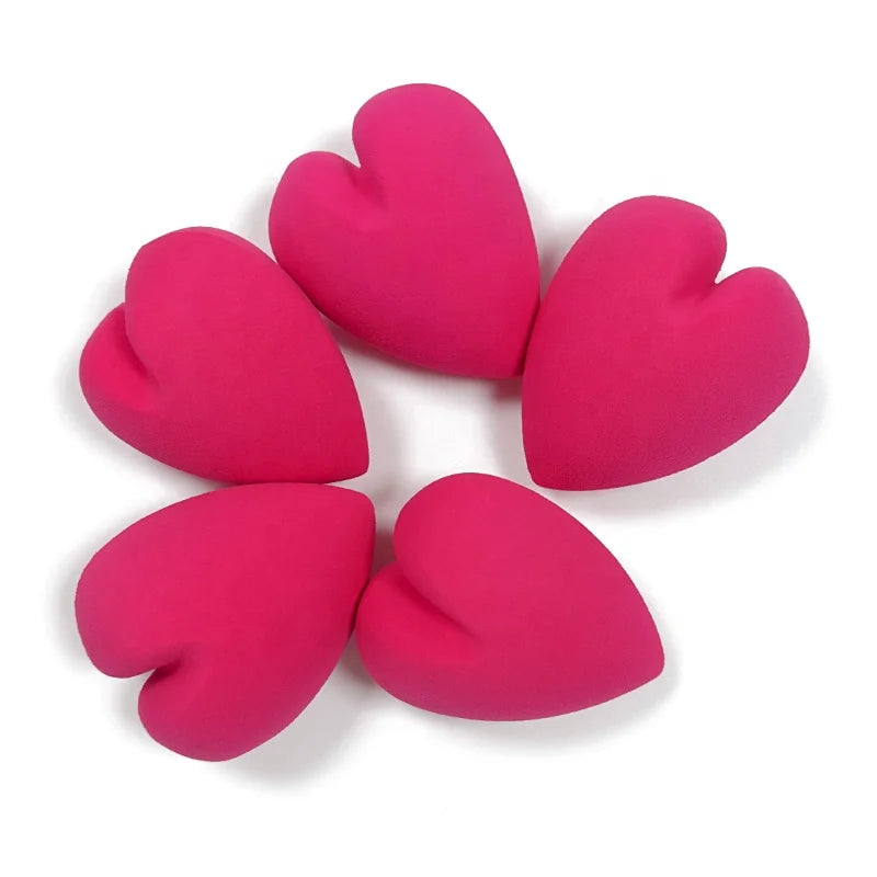 Soft Puff Egg Red Pink Sponge Biodegradable Makeup Brush Custom Logo Beauty Accessories Wholesale Heart Shape Makeup Sponge