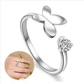 Hot Sale Wholesale  Silver Opening Ring Resizable Butterfly Rings for Women Jewelry 2021