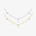 FUAMAY Gold-Plated 925 Silver Trio Diamond Heart Choker Necklace Petite Chain Woman Silver Chain 925 Gold Plated Heart Necklaces