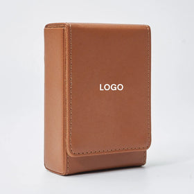 Custom Leather Playing Card Organizer Case Leather Poker Bridge Cards Holder with Magnetic Closure