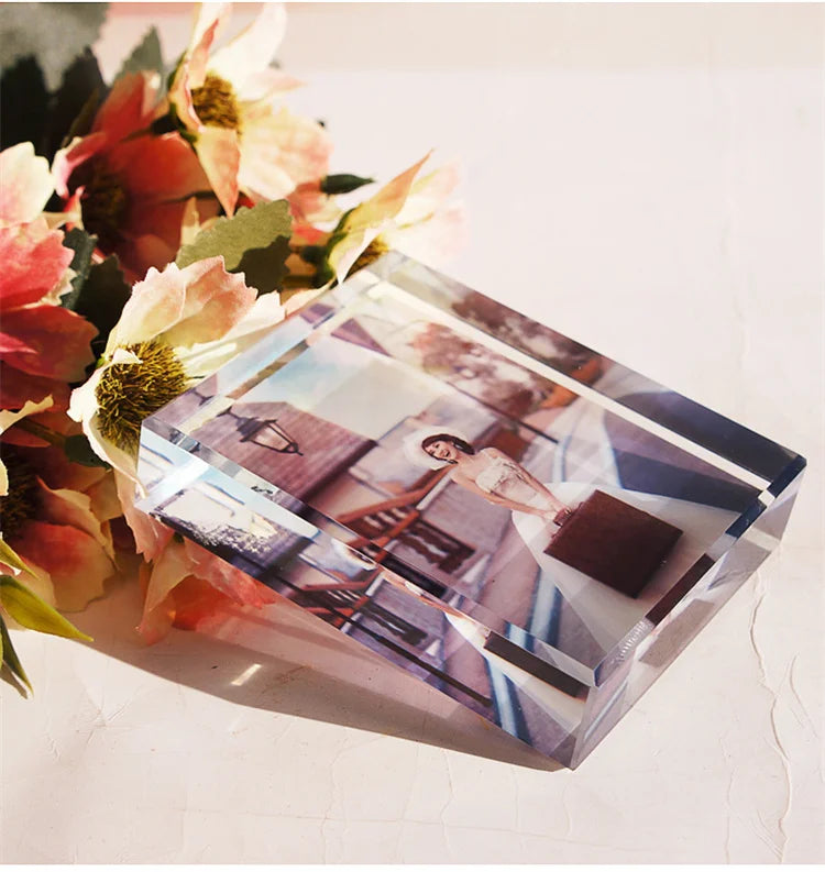 Hot Customizable 15*20 cm Sublimation Glass Photo Panel Frame Memorable Blanks for Memorable Crystal Crafts