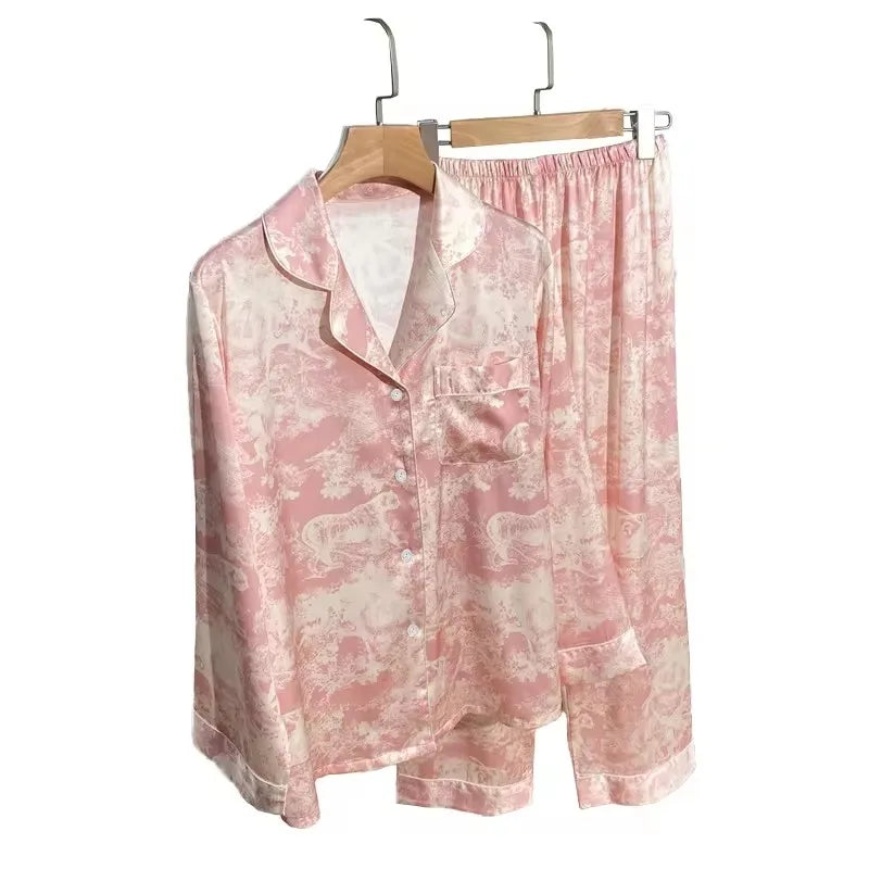 Women's Long Sleeve Satin Set Pajamas Wholesale Apparel Stock Random Shipment of Spring Summer Assorted Styles Smooth Feature