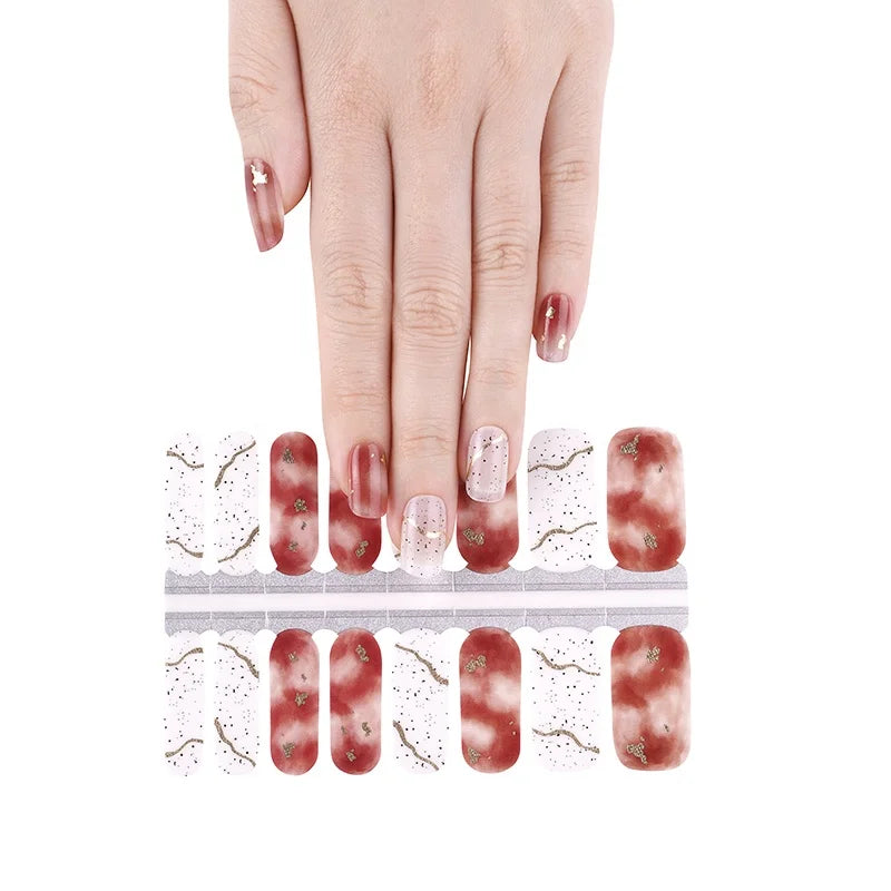 2026 Nail Sticker 16 Flash Laser Nail Polish Sticker Ins Wind Waterproof Lasting Nail Sticker