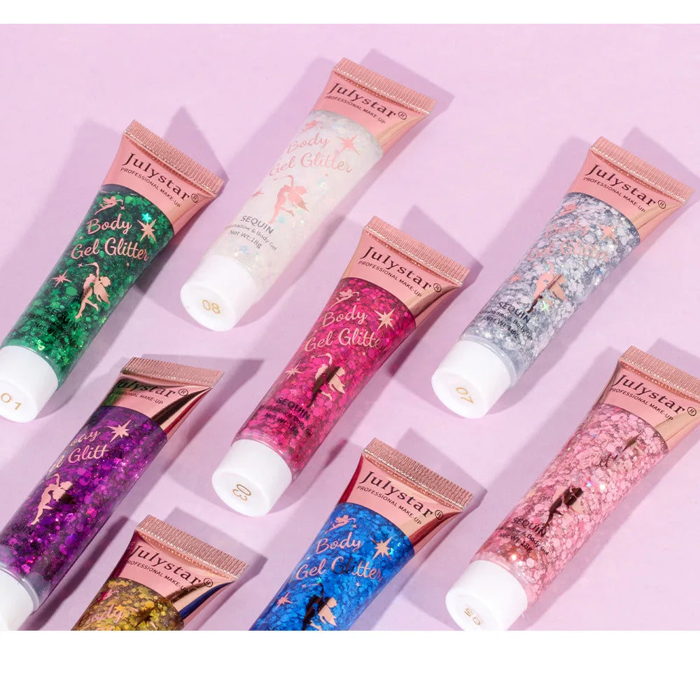 Liquid Glitter Gel for Eye Body Shiny Eyeshadow Eye Shadow Shimmer Face Hair Performance Club Stage Makeup