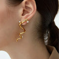 Personality Earring Golden Spiral Three-dimensional Line Earrings for Women