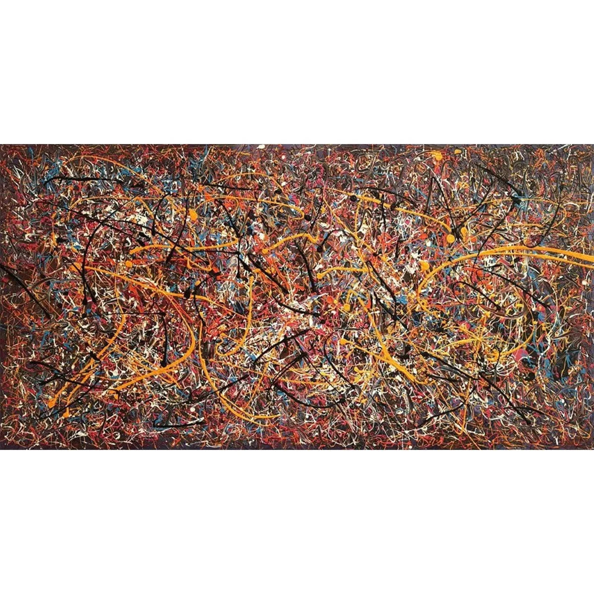 Jackson Pollock Style Paintings Abstract Art Colorful Urban Fine Textured Oil Painting
