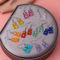 New Fashion Cartoon Colorful Candy Sequins Resin Gummy Bear Drop Earrings for Women Girl
