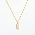 Joolim Jewelry 18K Gold Plated Rectangle Shell Pendant Choker Necklace Stainless Steel Jewelry Wholesale