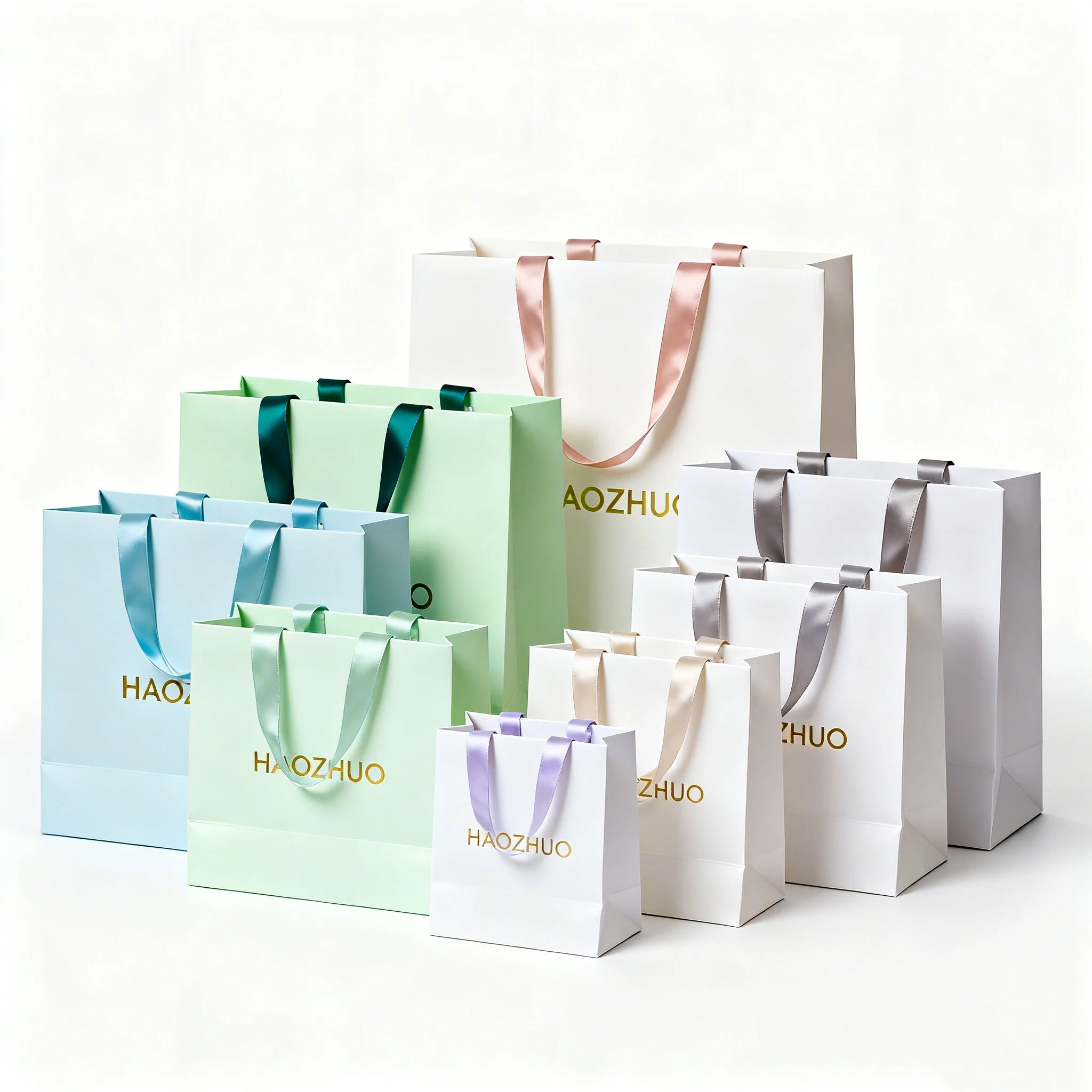 Watches Underwear Socks Glasses Supermarkets Exhibitions Fur Hot Stamping Surface Custom Paper Bag Ribbon Packaging