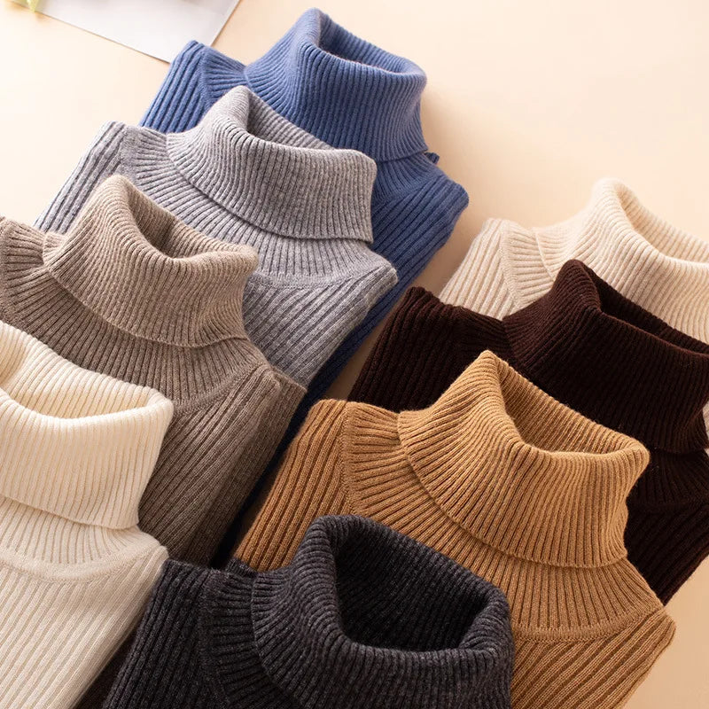 Wholesale Winter Women Clothes Long Sleeve Turtleneck Sweaters for Women High Neck Shirt Women's Knitted Pullover Sweater