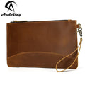 Men Handbag Retro Crazy Horse Leather Clutch Bags Genuine Cow Leather Envelope Wallet Purse Male
