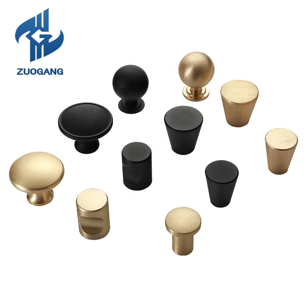 Modern Black Gold Furniture Handles Knobs for Dresser Cupboard Kitchen Cabinets-Durable Eco-Friendly Hotel Grade Aluminum Alloy