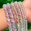 Wholesale KUOYU Round 6/8/10/12MM AB Color Transparent Electroplated Glass Beads 38cm Strand for Jewelry Making DIY