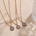2025 Fashion Blue Zircon Devil's Eye Pendant Necklace Eyes Charm Stainless Steel Necklace 18K Gold Plated Necklace Jewelry