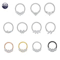 Gaby ASTM F136 Titanium Jewelry Nose Piercing Septum Clicker Cz Nose Ring Hoop Titanium for Flower Piercing Face Body Jewelry