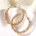 HOVANCI Hips Hops Irregular Big Circle Hoop Earrings Punk Rose Gold Silver Hoop Earrings for Women Girls
