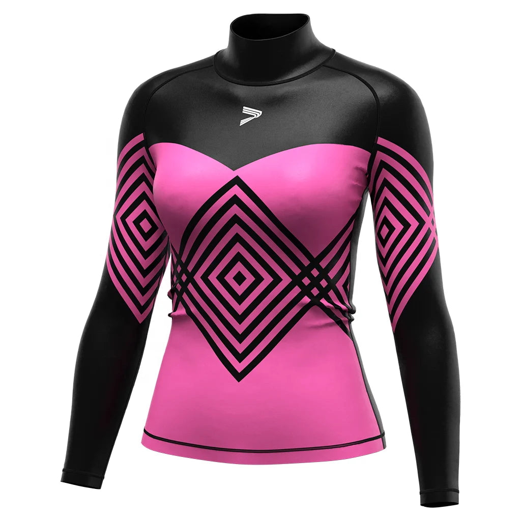 Wholesale Trendy Patterns Printed Jiu Jitsu Bjj Swimwear Long Sleeve Rash Guard for Swim Women's Rash Guard
