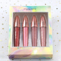 Luxury Waterproof Long Lasting Moisturizing Smooth Non-Toxic Bamboo Charcoal Private Label 4 Colors Vitamin E-Rich Lip Gloss Set