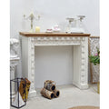 Innova European Carving Classic Modern Fireplace Surround Home Decor Living Room MDF Rustic White Console Table