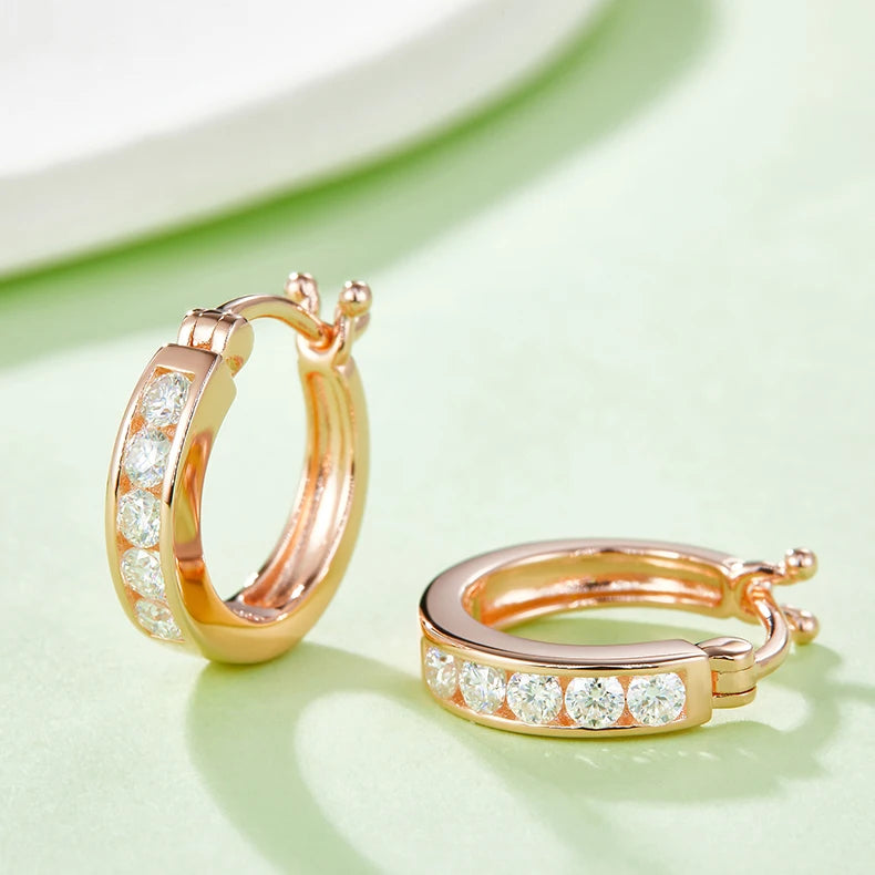 Abiding Jewelry OEM/ODM 925 Sterling Silver Customizable Trendy Designs VVS Diamond Moissanite Hoop Earrings