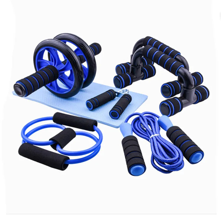 Abdominal Core Exercise AB Wheel Roller Set with Handgrip Pullers Jump Rope and Knee Pad for Abs MegaBDM