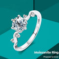 GRA Certified 1ct 6.5mm Hola Round Classic Diamond Moissanite Ring 925 Sterling Silver Women Wedding Fashion Fine Jewelry