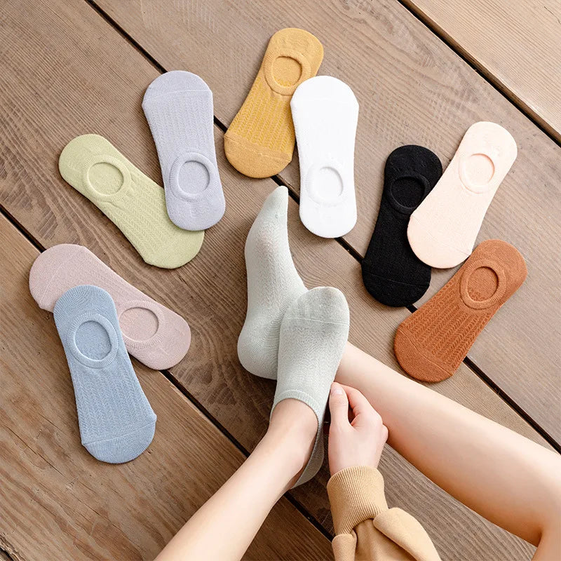 Custom Women Boat Socks Spring and Summer Japanese Shallow Socks Non-slip Invisible Socks Wholesale