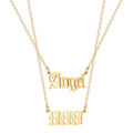 Wholesale Jewelry Silver Gold Color Bulk Figaro Link Stainless Steel Angel Number Necklace