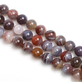 4mm 6mm 8mm 10mm 12mm Black Brown Natural Stone Botswana Agate Round Sheet Beads Third Party Certified