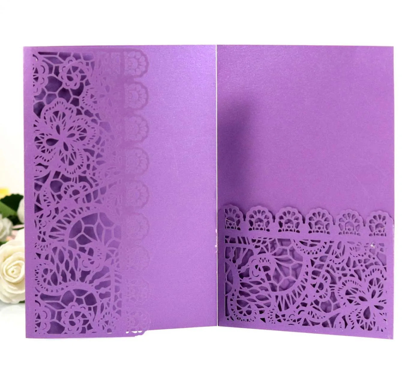 Lace Design Laser Cut Pocket Style Wedding Invitation Card and Africa Design Laser Invitation Cards