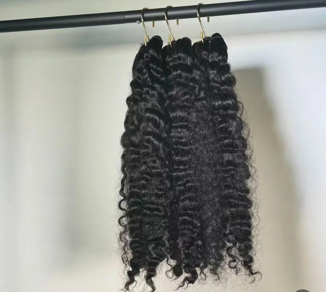 Best Hot Selling 100% Real Human Hair Super Double Drawn Remy Raw Hair Weft Bundles Vietnamese Indian Curly Wig 100g