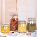 Airtight Glass Canister With Lids Food Storage Jar Square Storage Container With Clear Preserving Seal Wire Clip