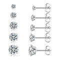 Fashion Hypoallergenic Transparent Crystal Stainless Steel Earring Set for Women