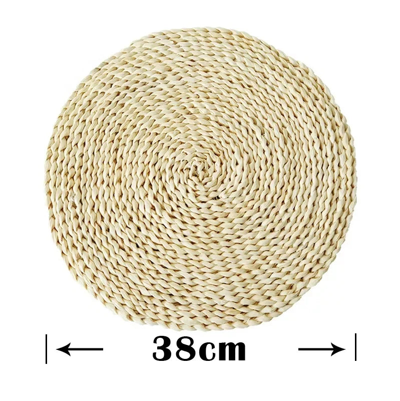 Homeplus New Style Round Braided Heat Resistant Hot Insulation Corn Husk Dish Mats Table Pads Home Insulation Mat