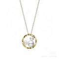 Beizhijia Cute Mickey Trendy Link Chain Natural Freshwater Pearl Pendant Necklace Zhuji White Bread Pearl for Women