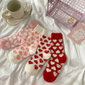 Wholesale Korean Cute Heart Shape Crew Socks for Women Trendy Casual Anti-Bacterial for Summer Valentines