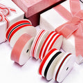 Ribbon 9 16 25MM Black and Red Polyester Stripe Petersham Ribbon Roll for Gift Wrapping 100 Yards