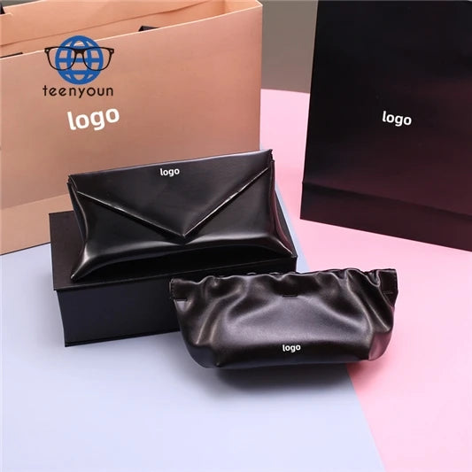 Teenyoun Eyeglass Soft Pu Leather Pouch Sunglasses Gift Case Square Designer Gift Drawer Box Packaging With Brand for Glasses