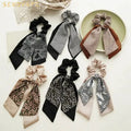 INS Female Hair Scrunchies New Floral Printed Scrunchies Scarf Knotted Hair Scrunchies Pretty Elastic Hair Band