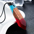 G1153 Pendant Necklaces Jewelry Resin Epoxy Engraved Wood Necklace