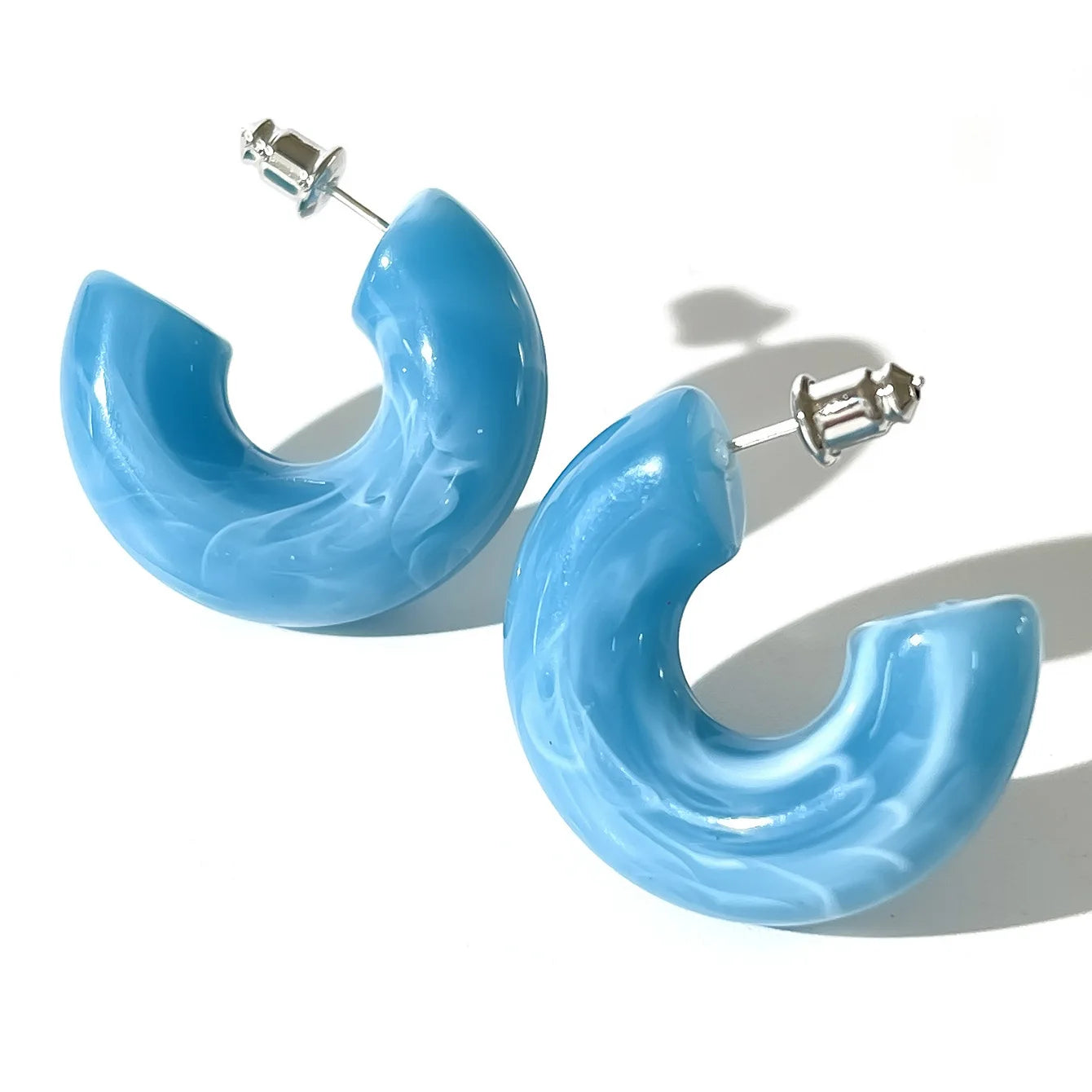 INS Retro Geometric Acrylic Fashion Statement Thick Hoop Earrings Women Vintage Resin Big C Shape Dangle Earring Wedding Jewelry