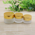 5g 10g 15g Empty Transparent Frosted Glass Jar Skin Care Scrub Bottle Cosmetic Silver Cover Matte Face Cream Jar Plastic Cap