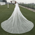 Hot Sale Customizable Length Bridal Veil 4 Meters Long 3 Meters Wide Trailing Stick Drill with Double Hair Comb for Brides